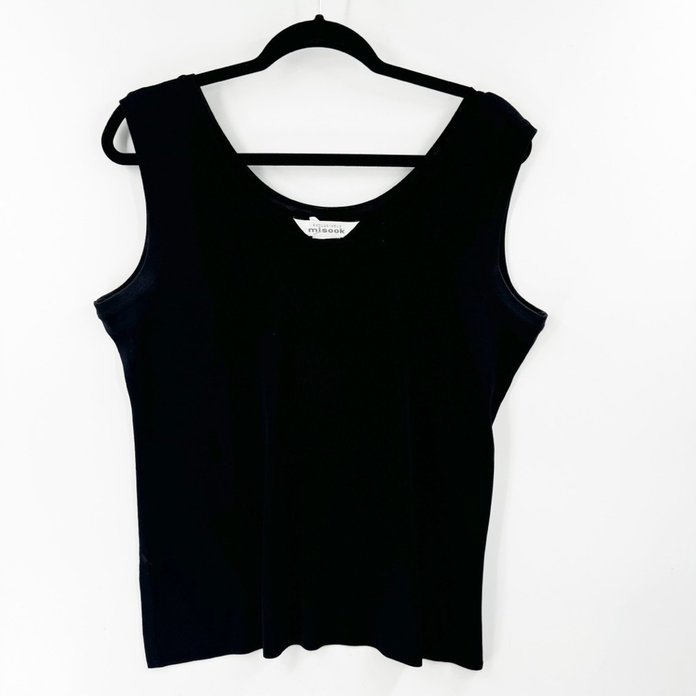 ✅ MISOOK BLACK SCOOP NECK CROPPED TANK TOP SIZE X-LARGE